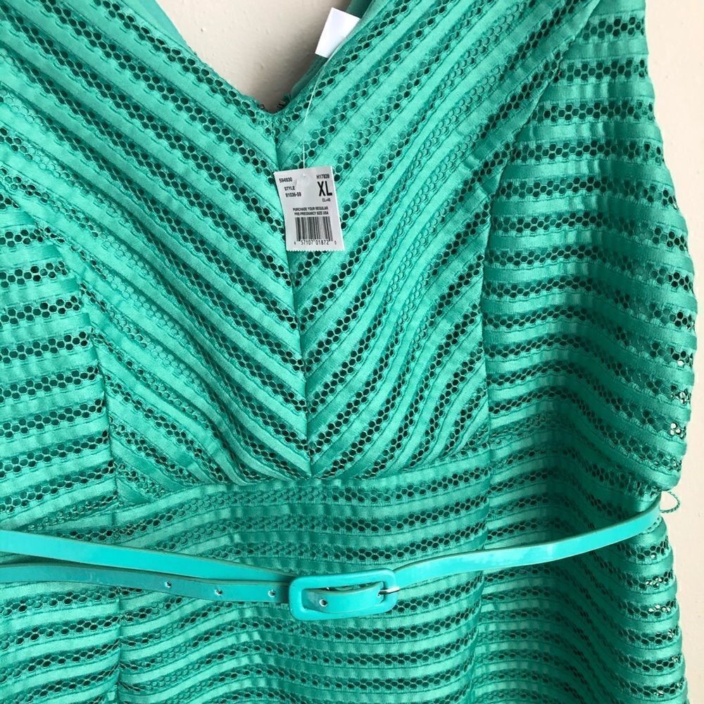 HOST PICK!!! Motherhood Maternity Green belted jacquard dress - Picture 3 of 5